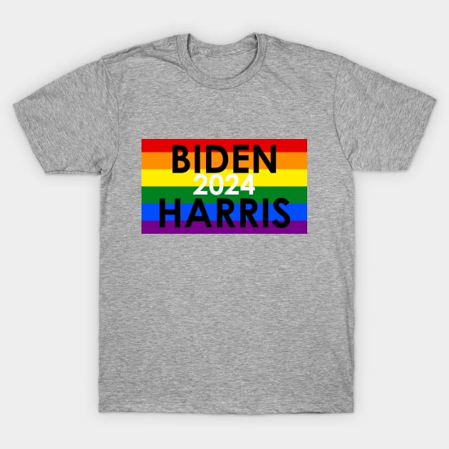 Biden Harris 2024 LGBTQ+ PRIDE T-Shirt by Discotish